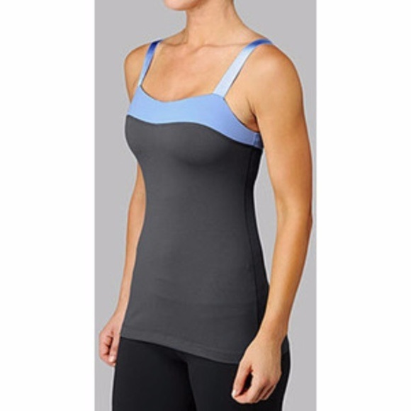 lululemon athletica Tops - Lululemon Heart Tank Coal Haze Thick Strap Scoop Back Color Block Yoga Tank 4